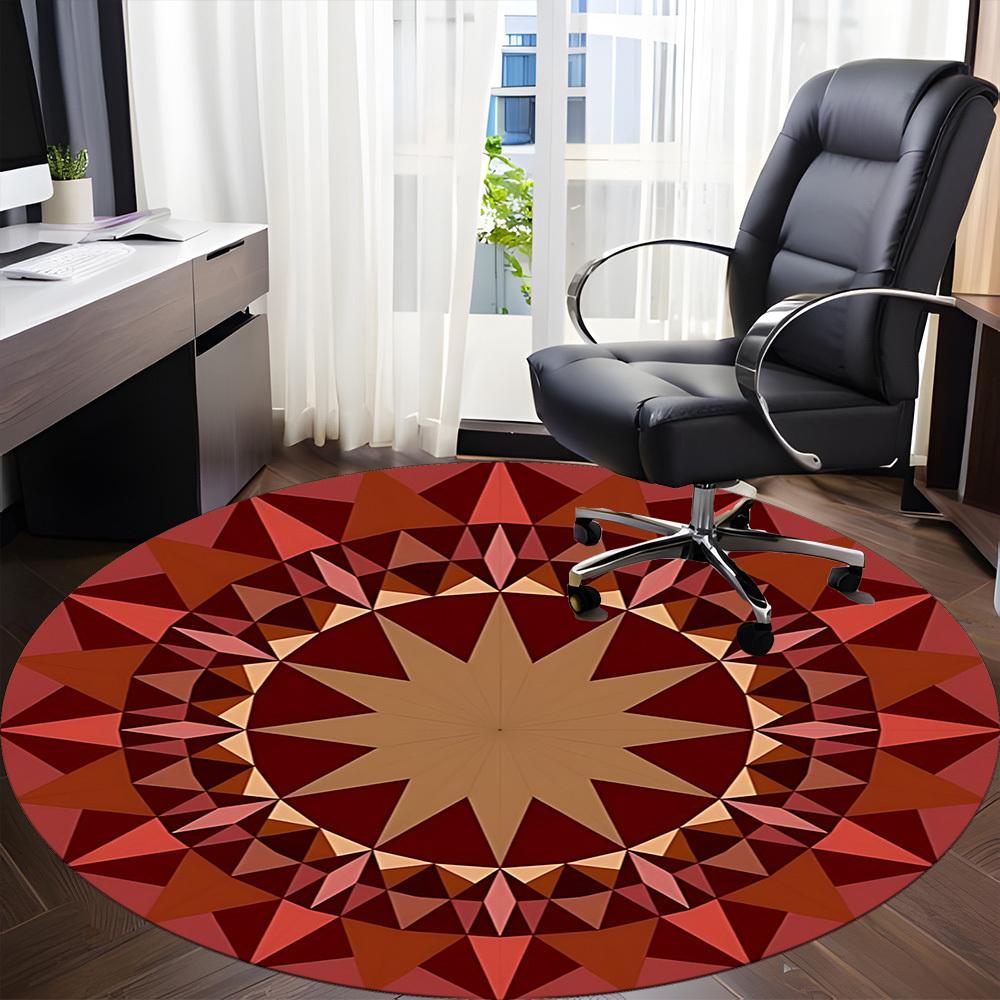 1PC Kaleidoscope Pattern Chair Carpet for Office Non-Slip, Lightweight, Machine Washable Rug for Office, Sleeping, Room - Holiday Decoryy251009077