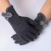 A Pair of Elegant Plus Velvet Touch Screen Ladies Gloves Knitted Plus Velvet Warm Comfort Gloves