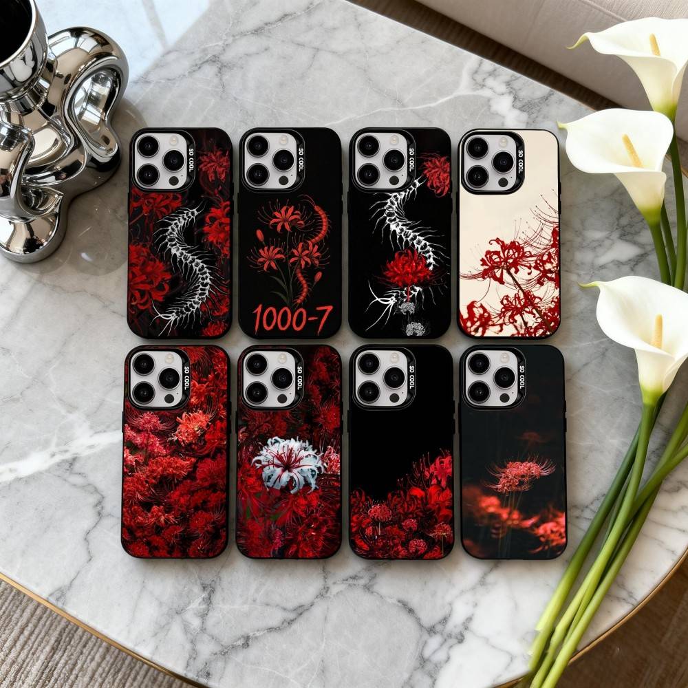 Чехол для телефона G-Ghoul R-Red Spider Lily Tokyo Для iPhone17,16,15,14,13,12,11 Plus,Pro Max Конфетный Посеребренный Внутренний Чехол