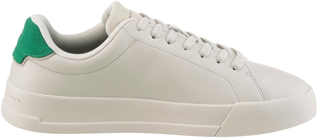 Кроссовки на платформе Tommy Hilfiger TH Court LTH Detail Ess бежевые кремово-зеленые