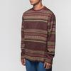 Stussy Хлопковый вязаный полосатый джемпер с круглым вырезом Мужской свитер Темно-красный 1140231