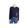 Polo Ralph Lauren SS22 однотонный вязаный свитер с круглым вырезом женский свитер темно-синий WMPOSWEW3P10052