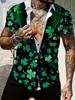 Summer new casual versatile trend fashion men's Hawaiian style print short-sleeved shirt