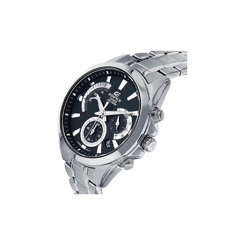 Casio Edifice Водонепроницаемые 100M Минималистичные Кварцевый механизм Стальной ремешок Часы Мужские Черные EFV-580D-1A
