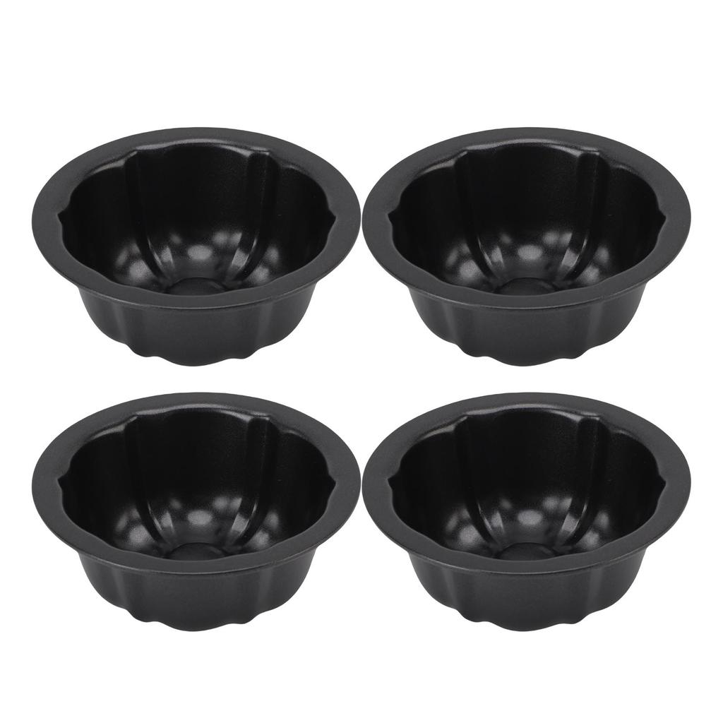Mini Flan Mold Round Pudding Baking Nonstick 4in Pumpkin Cake Pans for Bakery 4Pcs Pumpkin Cake Mold
