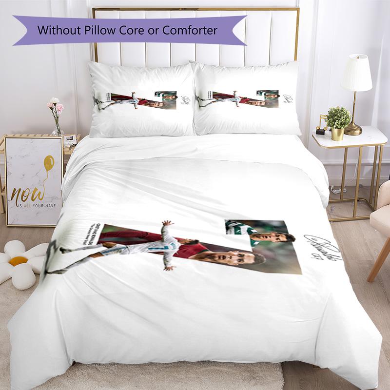 Ronaldo's Ronaldo Juventus Celebration Bedding Set, Breathable Duvet Cover with Pillowcases, Soft Bed Linen for Bedroom Home Decoration, Perfect Festi