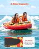 Towable Tubes for Boating, 2-Rider Inflatable Boat Tubes and Towables, 154kg Capacity Water Sport Tube for Boat to Pull - with Anti-Slip Pad, Full