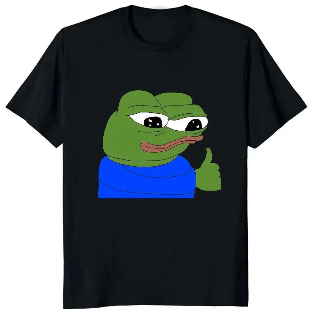 Pepe the Frog Frog-print shirt paired with funny memes for a casual and stylish unisex T-shirt