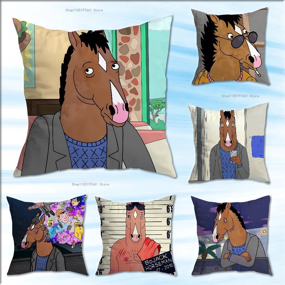 Мультяшная Наволочка B-BoJack H-Horseman милая мультяшная аниме-атрибутика Декоративная Наволочка для Подушки на Кровать Диван Мягкая Наволочка
