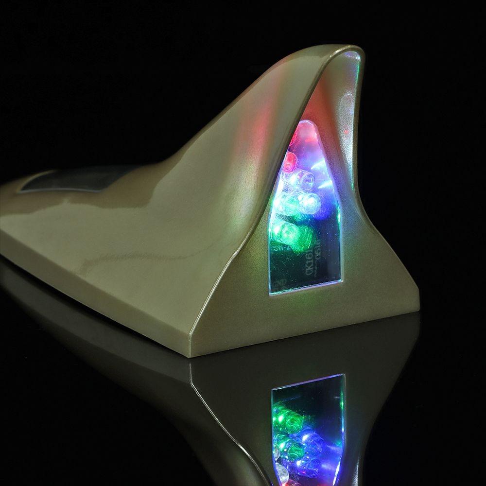 Безопасность Универсальный Авто Радио Сигнал Светодиодный Сигнальный Светильник Автомобильный Акулий Плавник Антенна Солнечная Энергия