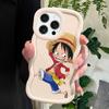 Luffy Phone Cover for iPhone 11 12 13 14 15 Pro Max 6 6S 7 8 Plus Xs Wave Edge Shockproof Protective Rubber Case