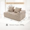 Cozy Corduroy Two-Seater Sofa – No Assembly, Soft Back Cushions, Side Storage Pocket for Remote Control and Phone, Cup Holder – Neat and Aesthetic.