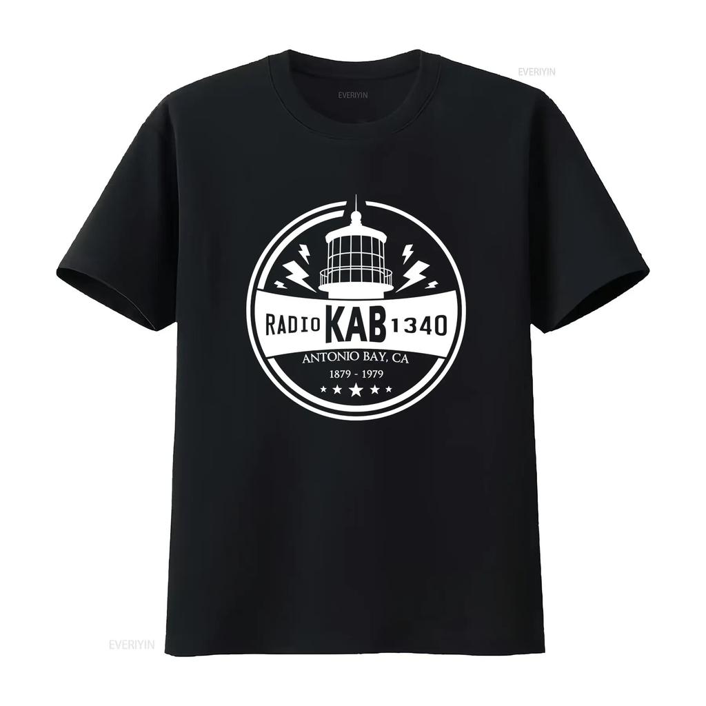 Винтажная радиостанция KAB Антонио Бэй 1340 Футболка с потертым принтом Ретро-дизайн с маяком