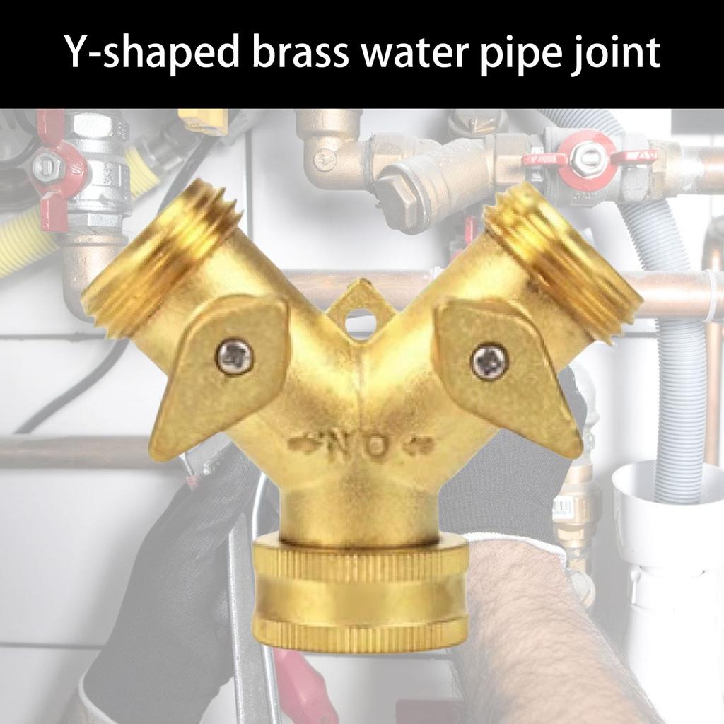 Модернизация латунного Y-образного соединителя для садового шланга с двумя запорными клапанами. Адаптер для садового шланга с 2 клапанами. Простая установка.