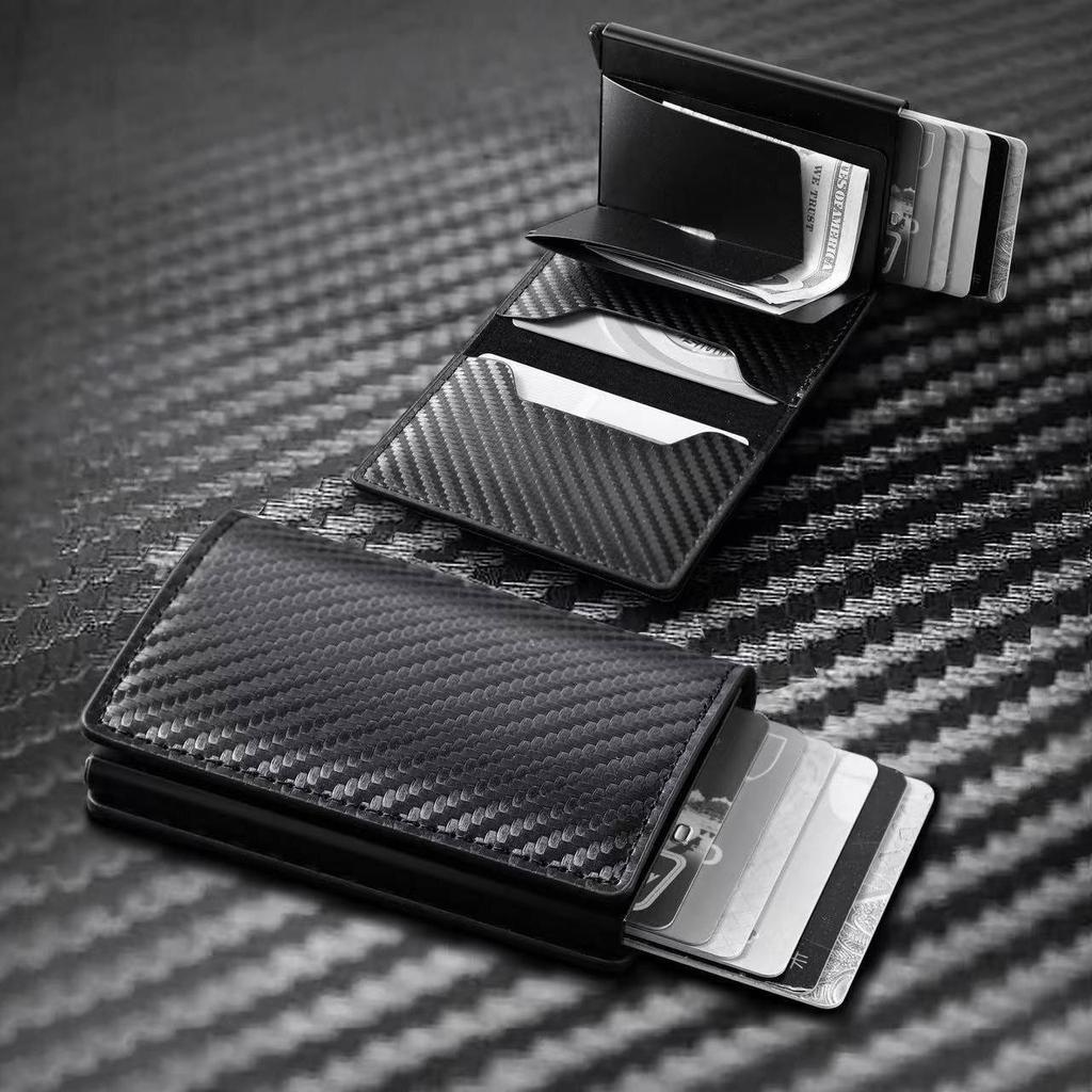 RFID Anti-Theft Men's Wallet: Ultra-Thin Carbon Fiber Multi-Card Holder