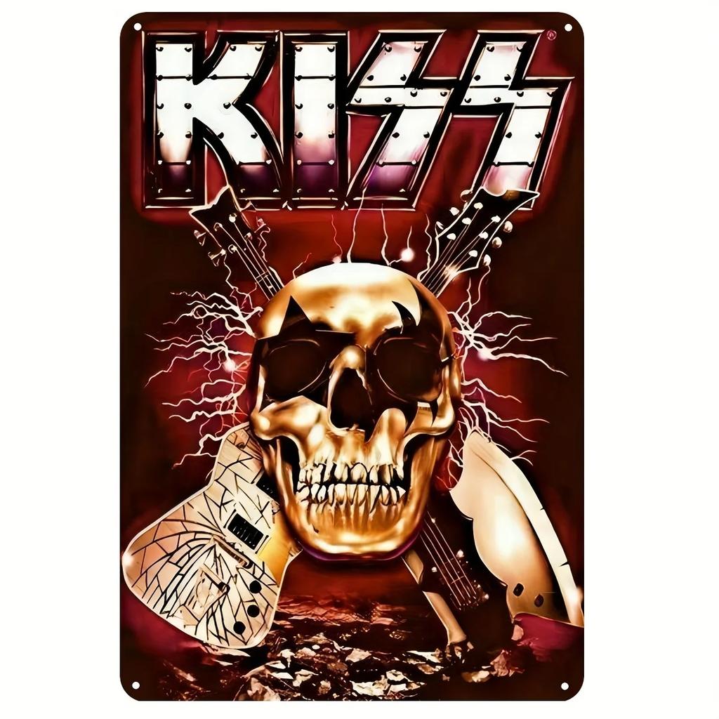 Классическая рок-группа «Kiss Revenge» Винтажный художественный металлический постер Знак Ретро-мужчина Пещера Музыкальный клуб Бар Паб Кафе Декоративные таблички