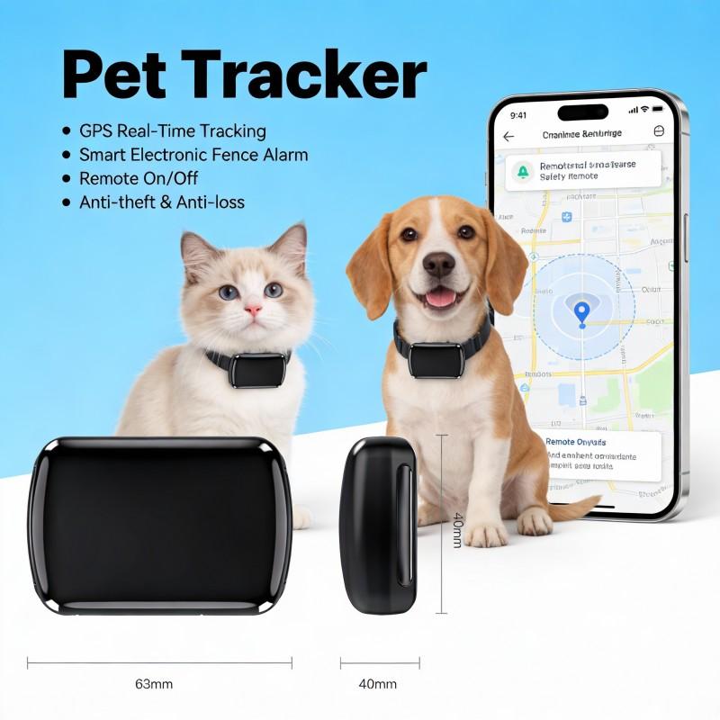 Водонепроницаемый GPS трекер для домашних животных для собак и кошек - Ошейник против потери с определением местоположения в реальном времени и удаленными оповещениями (Умная безопасность питомцев)