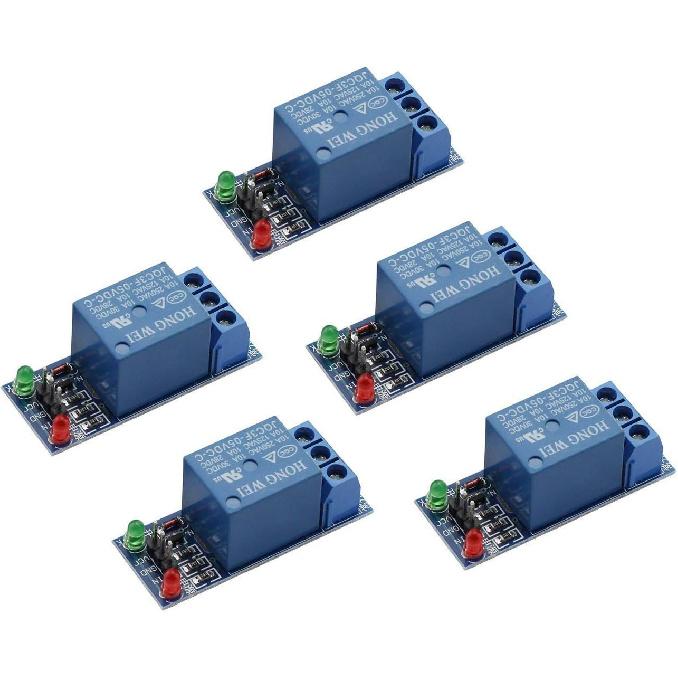 ZYAMY 5-Pack DC 5V 1 Channel Relay Module Interface Board Shield Low Level Trigger for SCM Household Appliance Control