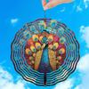 Colorful Peacock Feather Metal Wind Chime Mandala Design for Outdoor Garden Patio Balcony Decor No Electricity Needed Handcrafted
