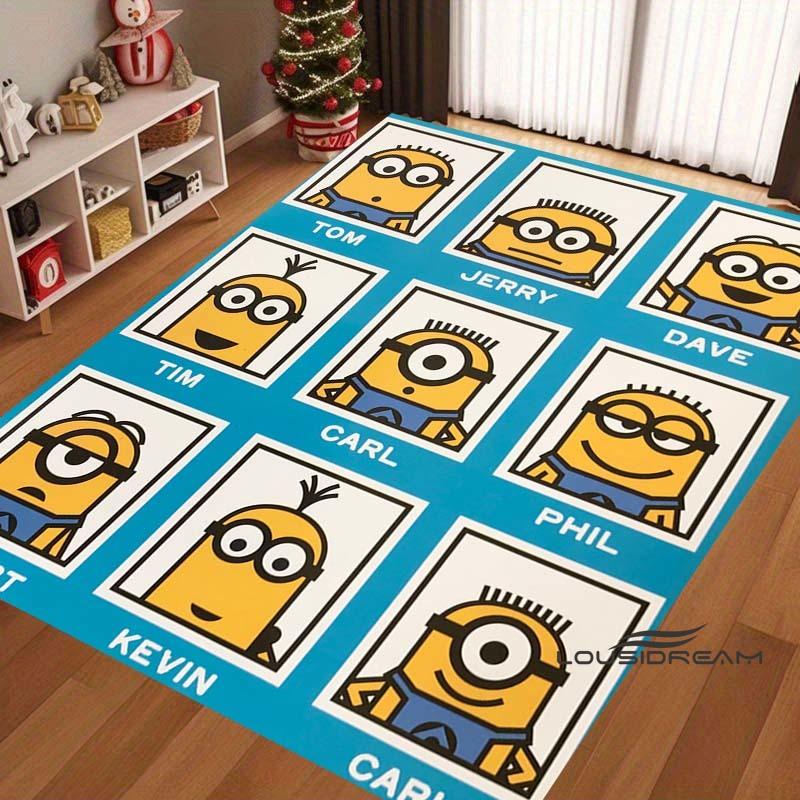 Cute Cartoon 3D-Printed Minions Rug—Suitable for Living Rooms, Bathrooms, Creative Doormats, Bedroom Rugs, and More.