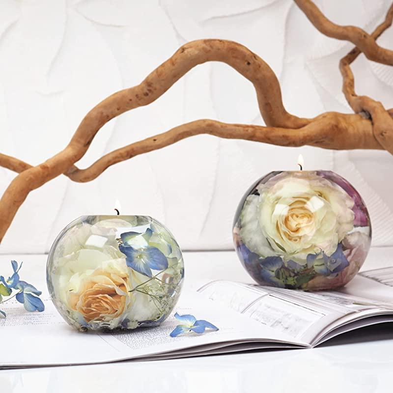 3D Круглая силиконовая форма для изготовления подсвечников из смолы своими руками с вложением цветов