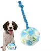 PP Cotton Filling Pet Plush Sound Toy with Rope Knot Doggy Disc Ball Dog Toy Ball Solve Boredom