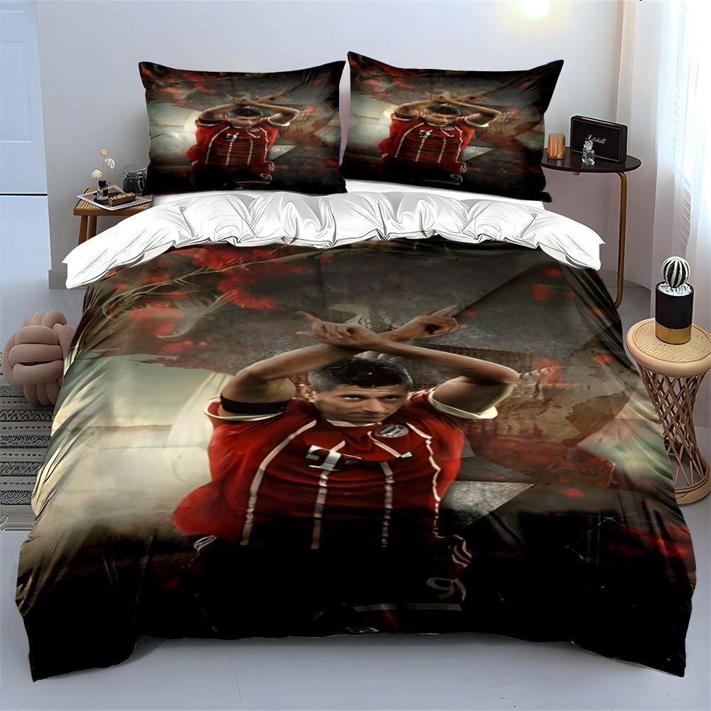 Footballer, red jersey, gesture. Bedding sets Duvet cover sets Duvet covers Pillowcases(1 * Duvet Cover 2 * Pillowcases without duvet insert)