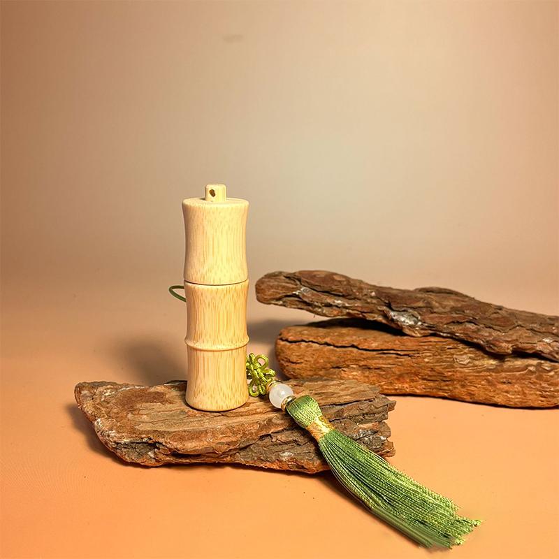 5ml Eco-Friendly Bamboo Roll-on Bottle with Tassels Steel Roller Ball Refillable Container for DIY Perfume Lipgloss