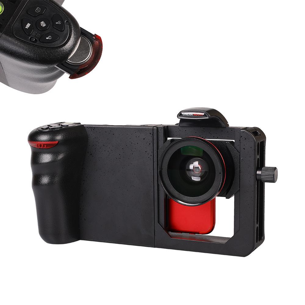 Набор макрообъектива и широкоугольного объектива для мобильной фотографии: Ручной стабилизатор, клетка «Кролик» и Bluetooth-кронштейн в комплекте.