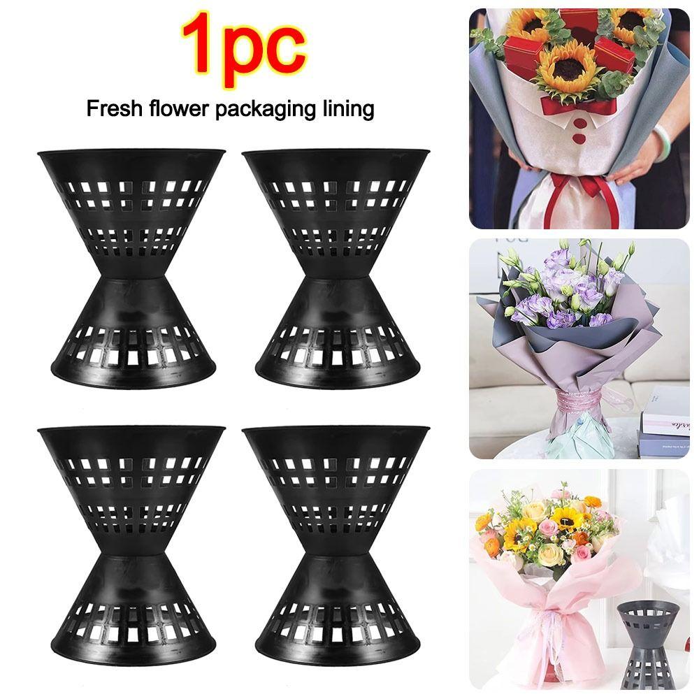 Plastic Flower Bouquet Base Quick Wrap Flower Base Bouquet Wrapping for Flowers Store Party Shop
