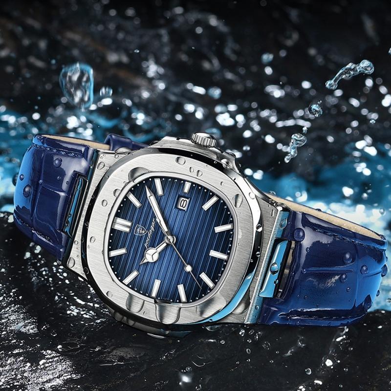 Новинка 2023 года, модные мужские кварцевые часы с простым циферблатом, светящимся водонепроницаемым календарем, кожаные спортивные мужские властные кварцевые часы