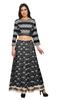 Two Piece Long Skirt And Crop Top Printed Indian Ethnic Set For