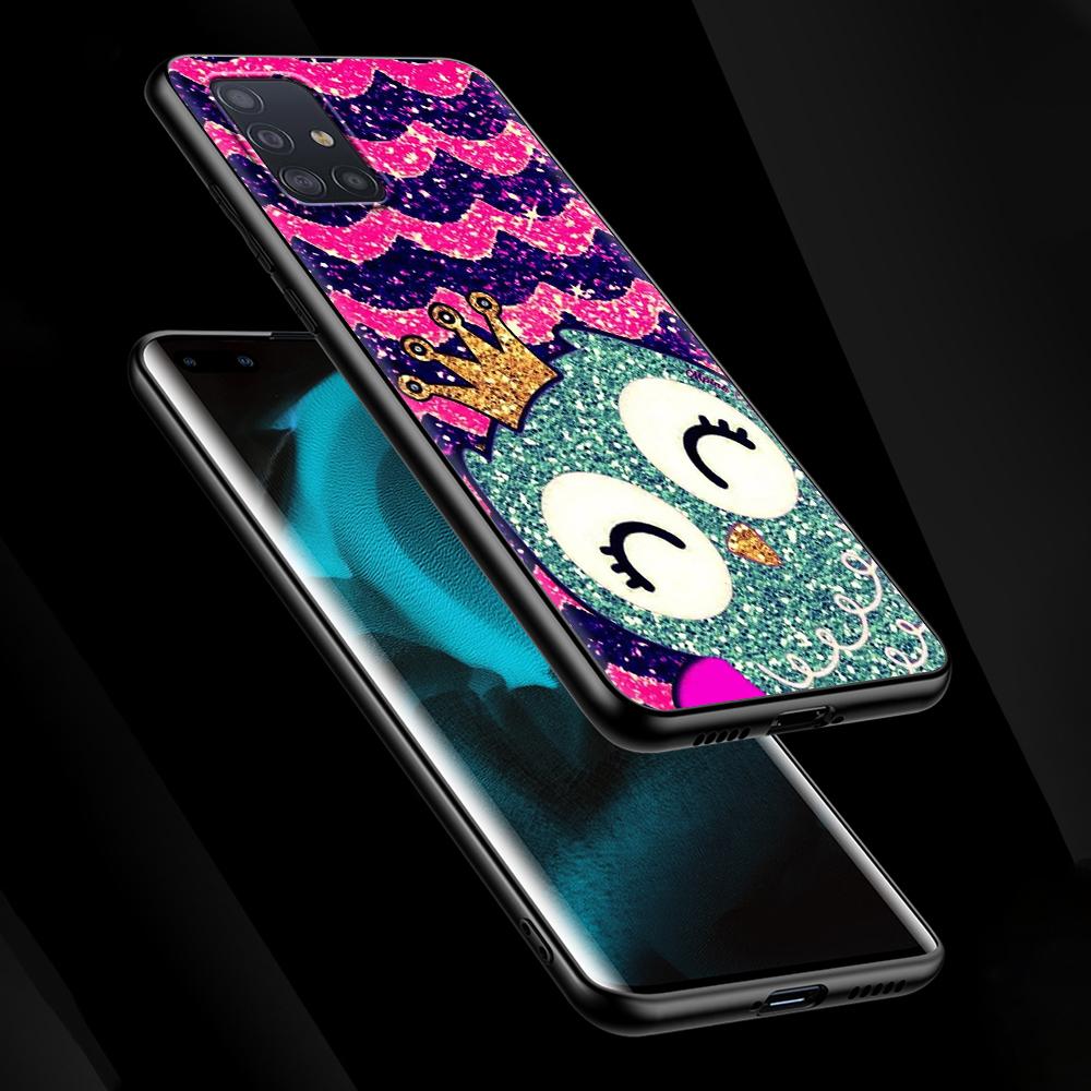 Прекрасный чехол с совой для Samsung Galaxy A51 A12 A21s A71 A52 A31 A32 A02s A72 A11 A41 A22 A01 A42 A91 Черный мягкий чехол для телефона