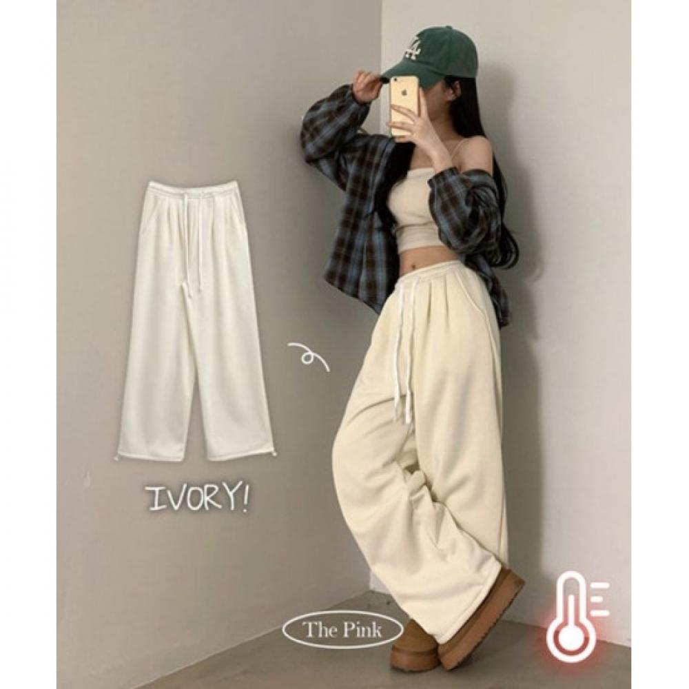 The Pink Women Coding Tuck Fleece Training Wide Pants