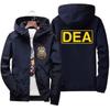 Мужская куртка-бомбер с капюшоном, логотипом DEA, щитом ФБР, неформальная тонкая ветрозащитная куртка, мужская одежда, Pakas, ветрозащитная одежда