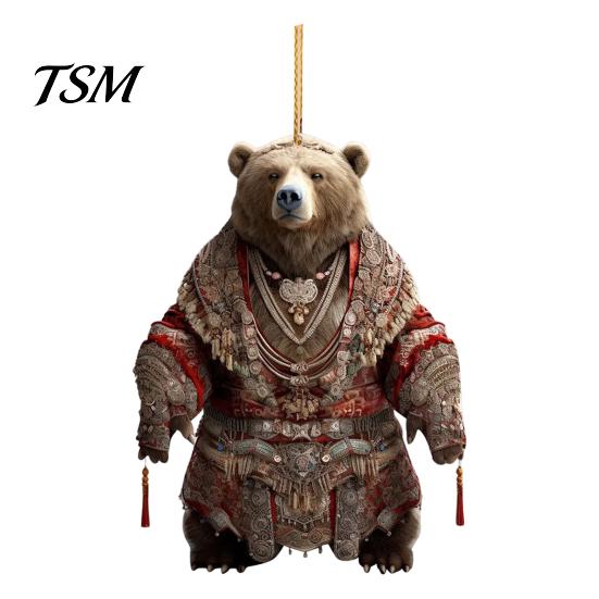 Reusable Christmas Ornament Polar Bear Cute Xmas Tree High-quality Acrylic Decor 2D Hanging Pendant for Car Interior Home