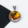 Серебряный кулон с драгоценным камнем медовый топаз из серебра 925 пробы — дизайн ручной работы, повседневные украшения, уникальные подарки на день рождения с медовым топазом