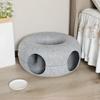 2 in 1 Cat Tunnel Bed Donut Cave Hideaway Pet Circle Hideout for Indoor Cats