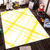Yellow and White Plaid Pattern Printed Carpet for Modern Living Rooms Suitable for use as an anti-slip for living room bedroom sofas