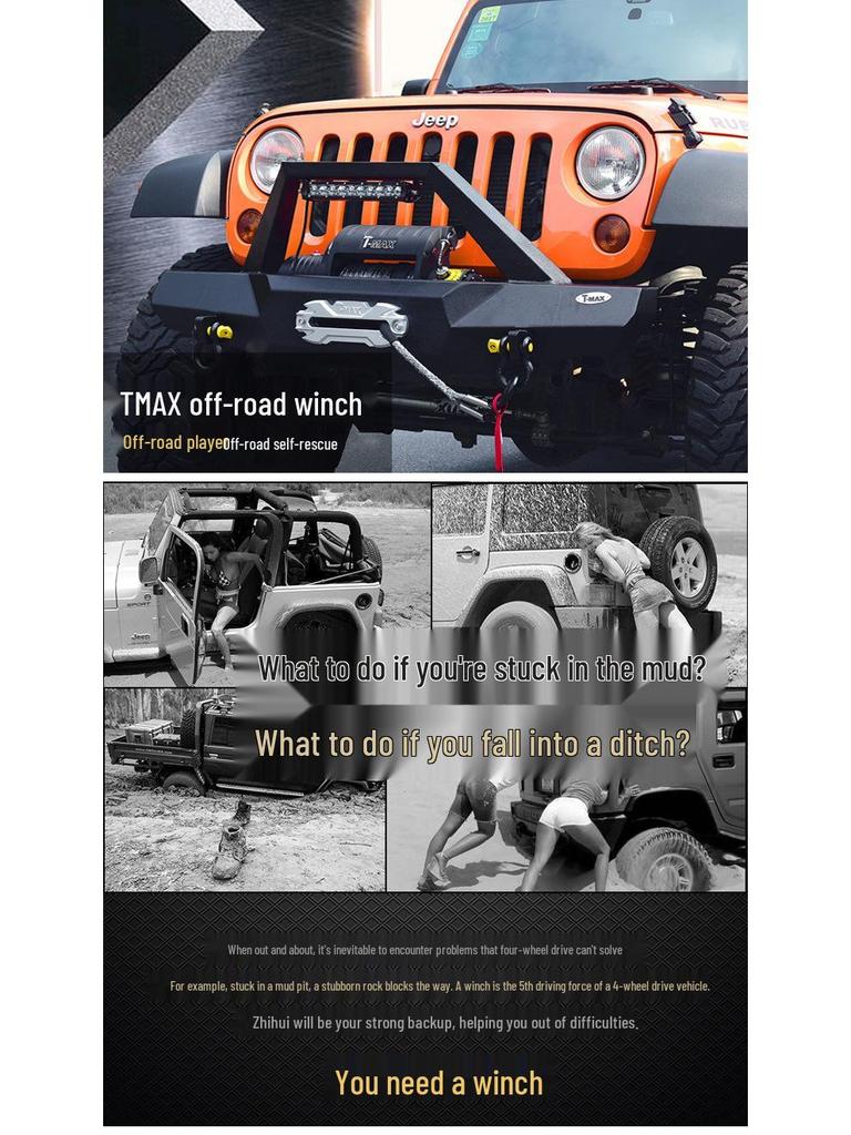 Tianming T-MAX ATV Electric Winch ATW6000 Lbs for Off-road Jimny