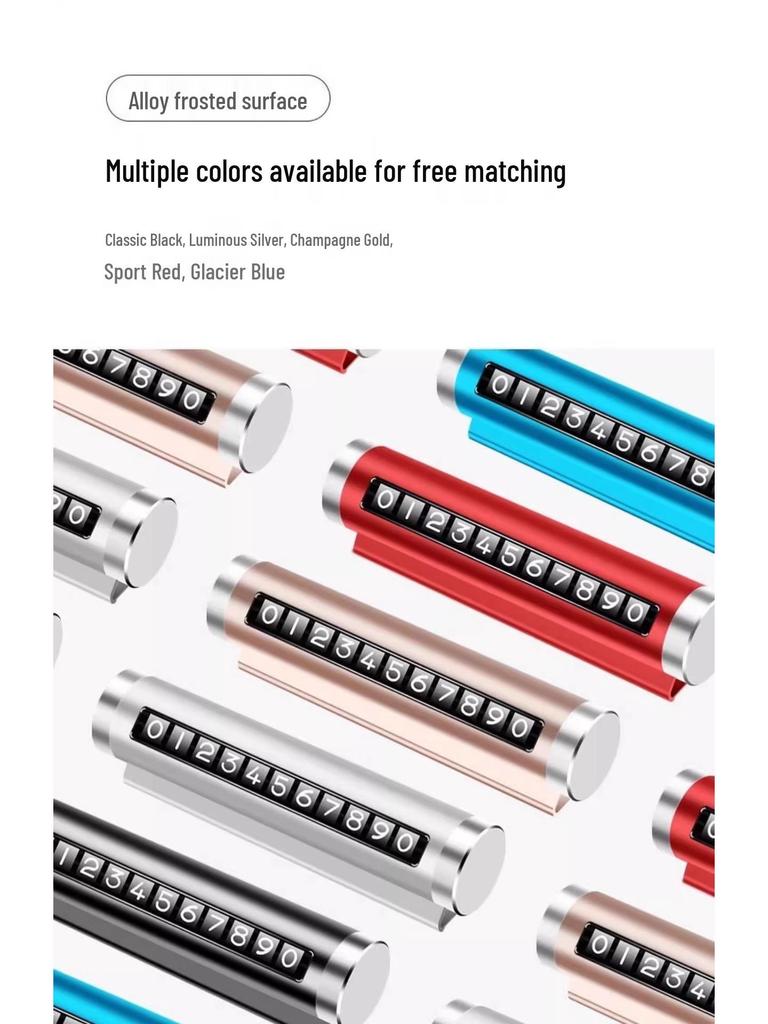 New 0.62" Temporary Car Parking Number Plate with Phone Holder