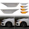 POPMOTORZ Honda Civic Front Fender LED Side Marker Lights with Sequential Side Turn Signals and Dual Color Switching Inspection Compatible with Honda