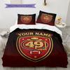 Custom Name,San Francisco 49ers Pattern Bedding Home Decoration Birthday Gift ( 1 duvet cover + 2 pillowcase, without core),fan merchandise.