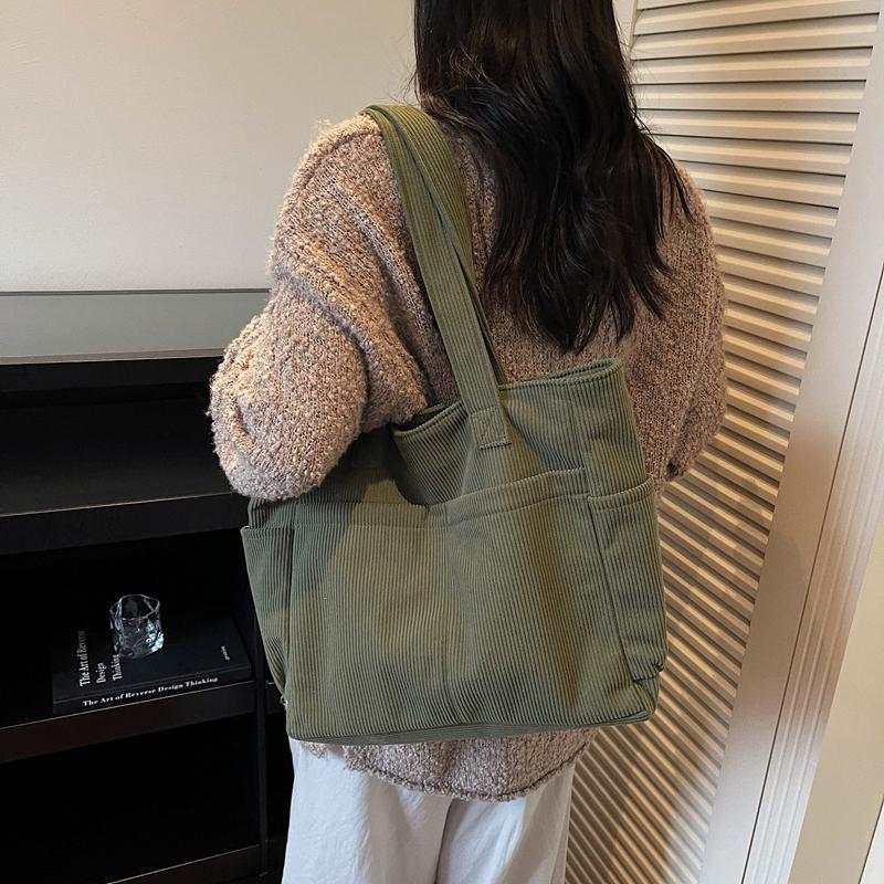 Легкая сумка-тоут для поездок большой вместимости, однотонная сумка на плечо