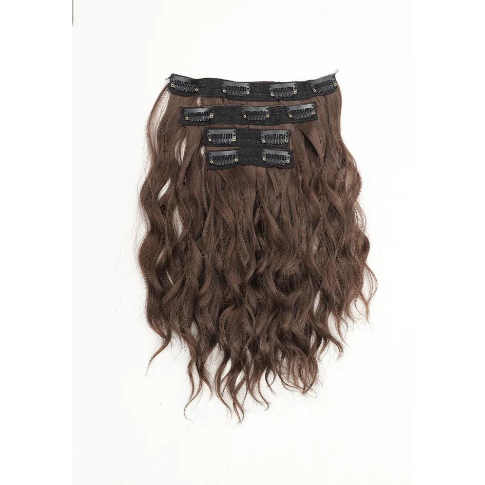 4 шт. наращивания волос 12-дюймовые короткие вьющиеся волнистые волосы Ежедневное наращивание волос для увеличения объема волос