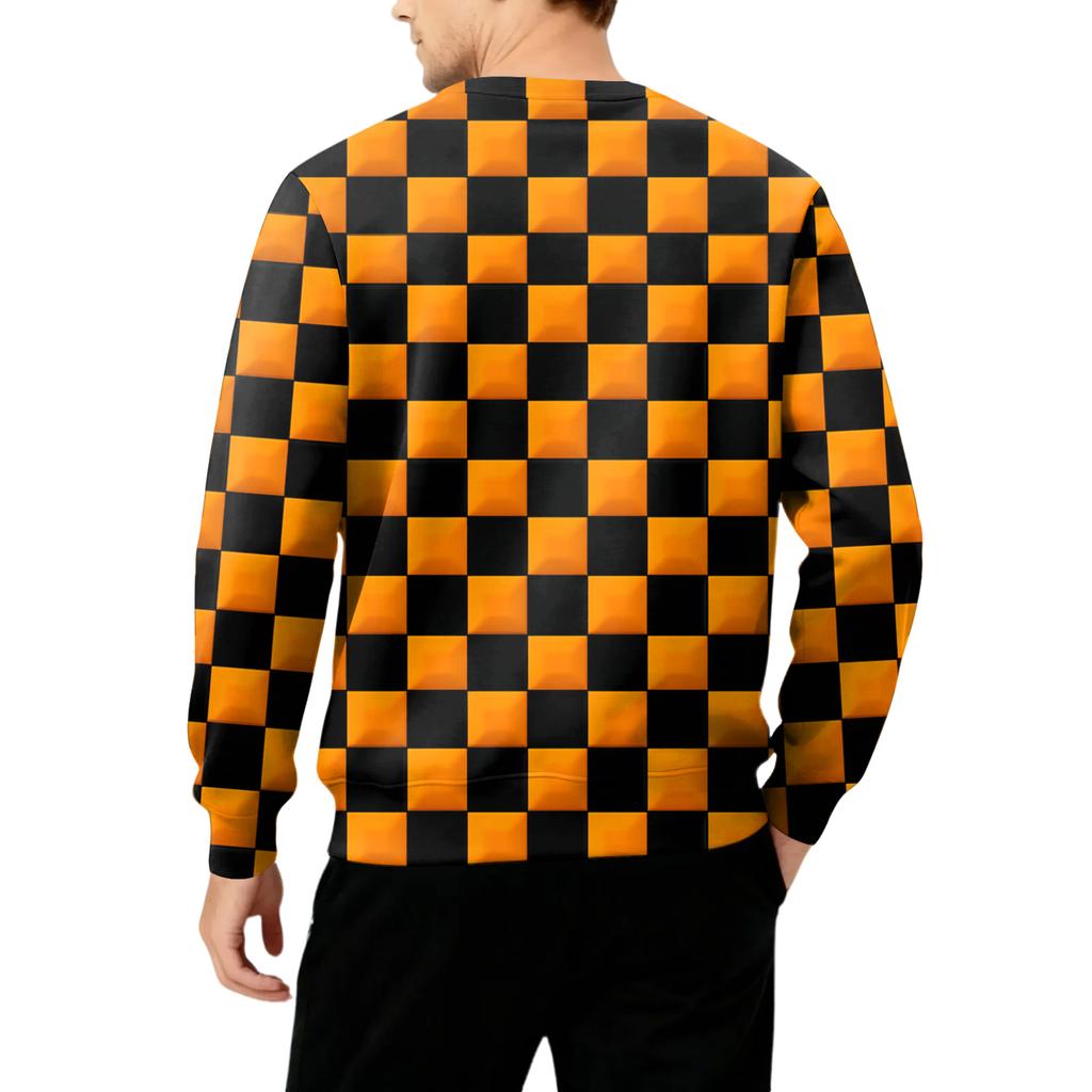 Мужская толстая теплая толстовка с флисовой подкладкой и круглым вырезом