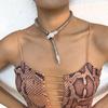 Tooxika Преувеличенное ожерелье-змея в панк-стиле, ожерелье в хип-хоп стиле, хипстерское крутое ожерелье для уличной моды, ожерелье с микро-сеткой