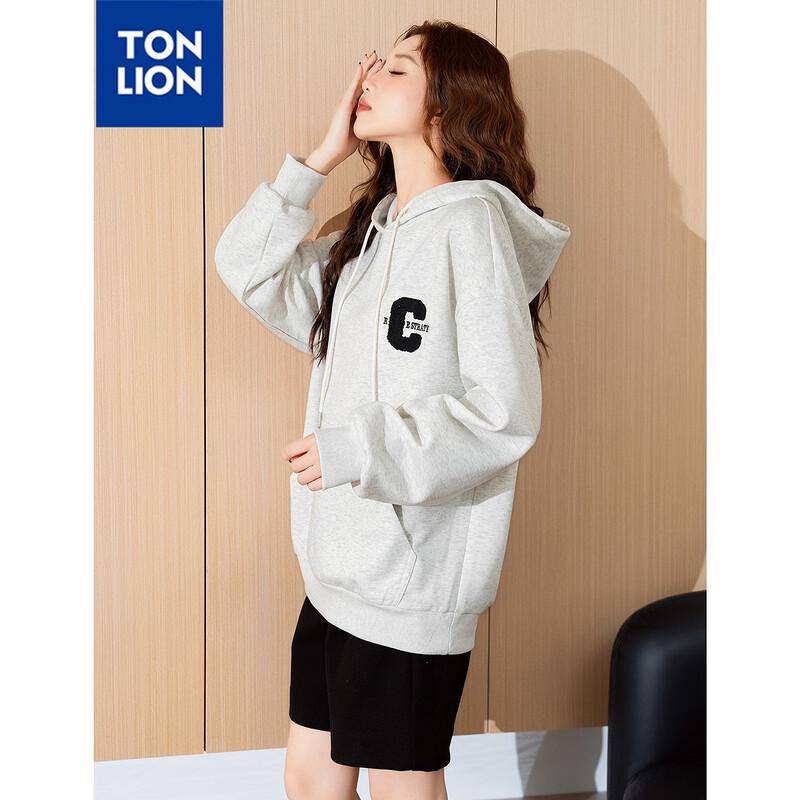 TonLion 2024 Women's Embroidered Letter Hooded Sweatshirt