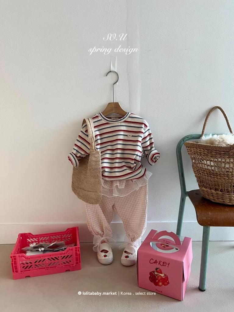 Korean Spring Style Girls' Toddler Sweet Lace Plaid Mesh Pants Skirt