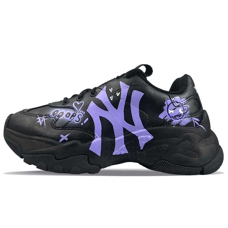 MLB Big Ball Chunky Abrasion Resistant Height Increasing Abrasion Resistant Height Increasing Low top Chunky Sneakers 3ASHC101N-50BKL(Team40SBOX)